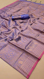 Lavender and Gold Handloom Zari Weaving Banarasi Silk Saree
