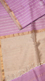Purple & Beige Handloom Pure Maheshwari Silk Saree