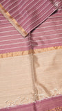 Mauve & Beige Handloom Pure Maheshwari Silk Saree
