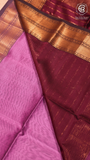 Lavender and Maroon Handloom Zari Pure Maheshwari Silk Saree