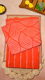 Bright Red Floral Handblocked Cotton Salwar Set