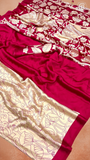 Pink Beige Pichwai Kalamkari Satin Crepe Saree