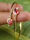 Aalaya Ruby Teardrop Open Cuff Bangle