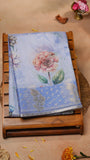 Lavender Purple & Multi Color Floral Kota Doria Saree