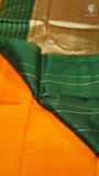 Yellow & Green Pure Kora Organza Banarasi Silk Saree