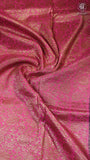 Navy Blue & Pink Pure Crepe Chiffon Banarasi Silk Saree