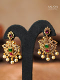 Aalaya Mayura Emerald Ruby Heritage Necklace Set