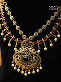 Aalaya Mayura Emerald Ruby Heritage Necklace Set