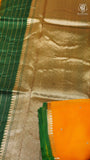 Yellow & Green Pure Kora Organza Banarasi Silk Saree