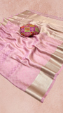 Pink Pure Viscose Zari Tissue Silk Saree