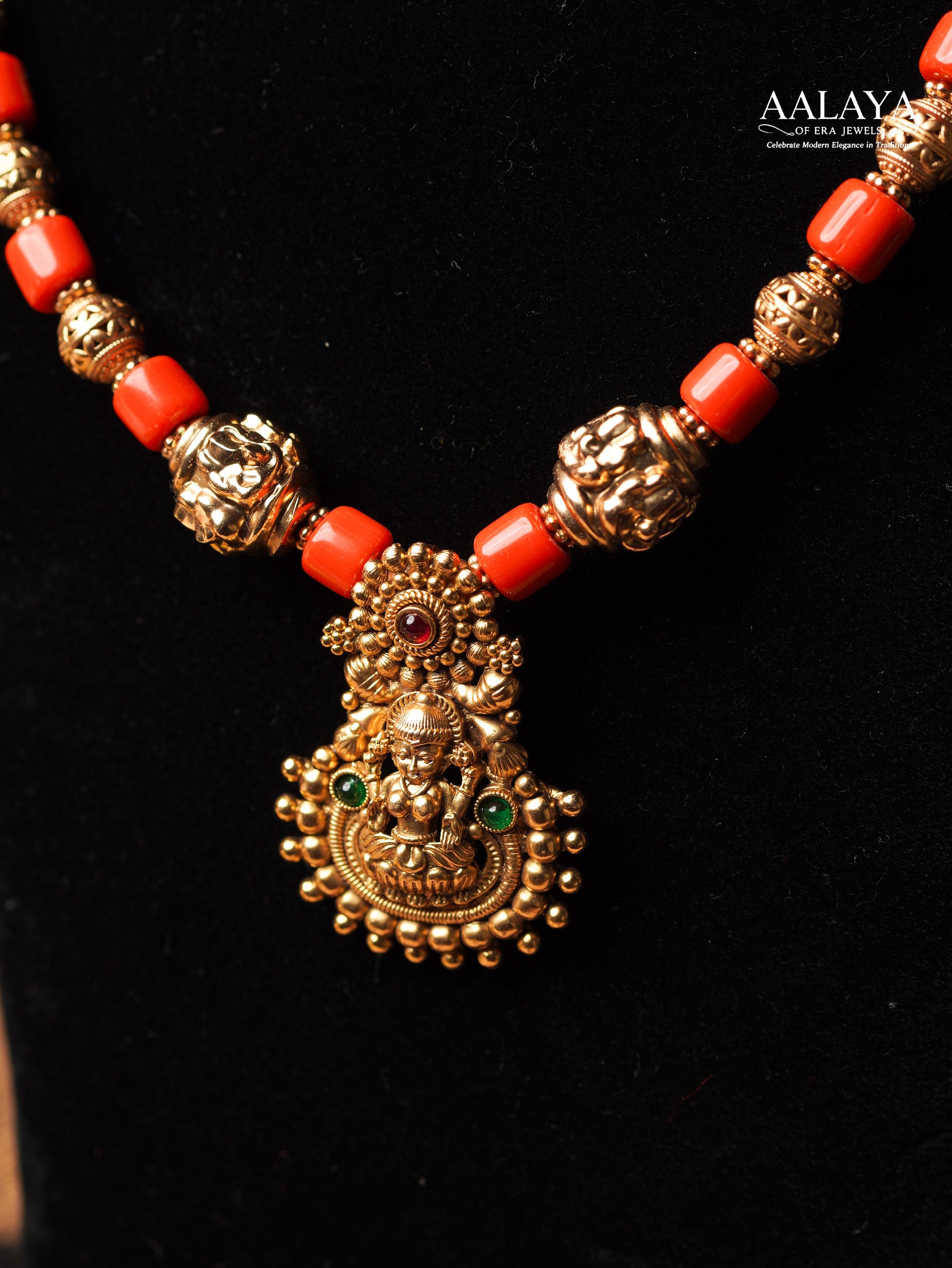Aalaya Antique Gold Lakshmi Temple Necklace Set