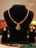 Aalaya Antique Gold Lakshmi Temple Necklace Set