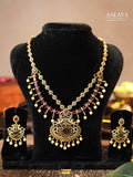 Aalaya Mayura Emerald Ruby Heritage Necklace Set