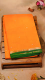 Yellow & Green Pure Kora Organza Banarasi Silk Saree