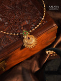 Aalaya Ratnavalli Antique Pendant Round Hasli Necklace Set