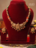 Aalaya Antique Gold Elephant Heritage Necklace