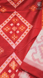 Grey and Maroon Pochampally Ikat Soft Silk Saree