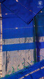 Deep Blue Line Star Butta Zari Handloom Pure Maheshwari Silk Saree