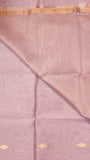 Lavender Line Diamond Butta Zari Handloom Pure Maheshwari Silk Saree