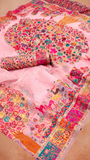 Pink Festive Tree Pure Kashmiri Festive Weave Cotton Saree