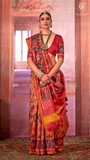 Yellow & Red Traditional Patola Silk Saree