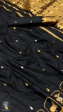 Black Pichawai Gold Silver Kanchi Soft Silk Saree