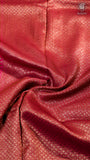 Crimson Red & Baby Pink Pure Crepe Chiffon Banarasi Silk Saree