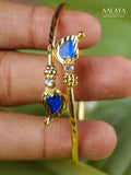 Aalaya Sapphire Teardrop Open Cuff Bangle