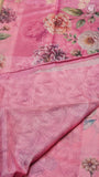 Pink & Multi Color Floral Kota Doria Saree