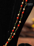 Aalaya Coral Pearl Double-Strand Necklace