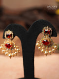 Aalaya Ruby Pearl Pendant Necklace Set