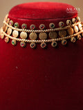 Aalaya Antique Gold Coin Choker Necklace Set