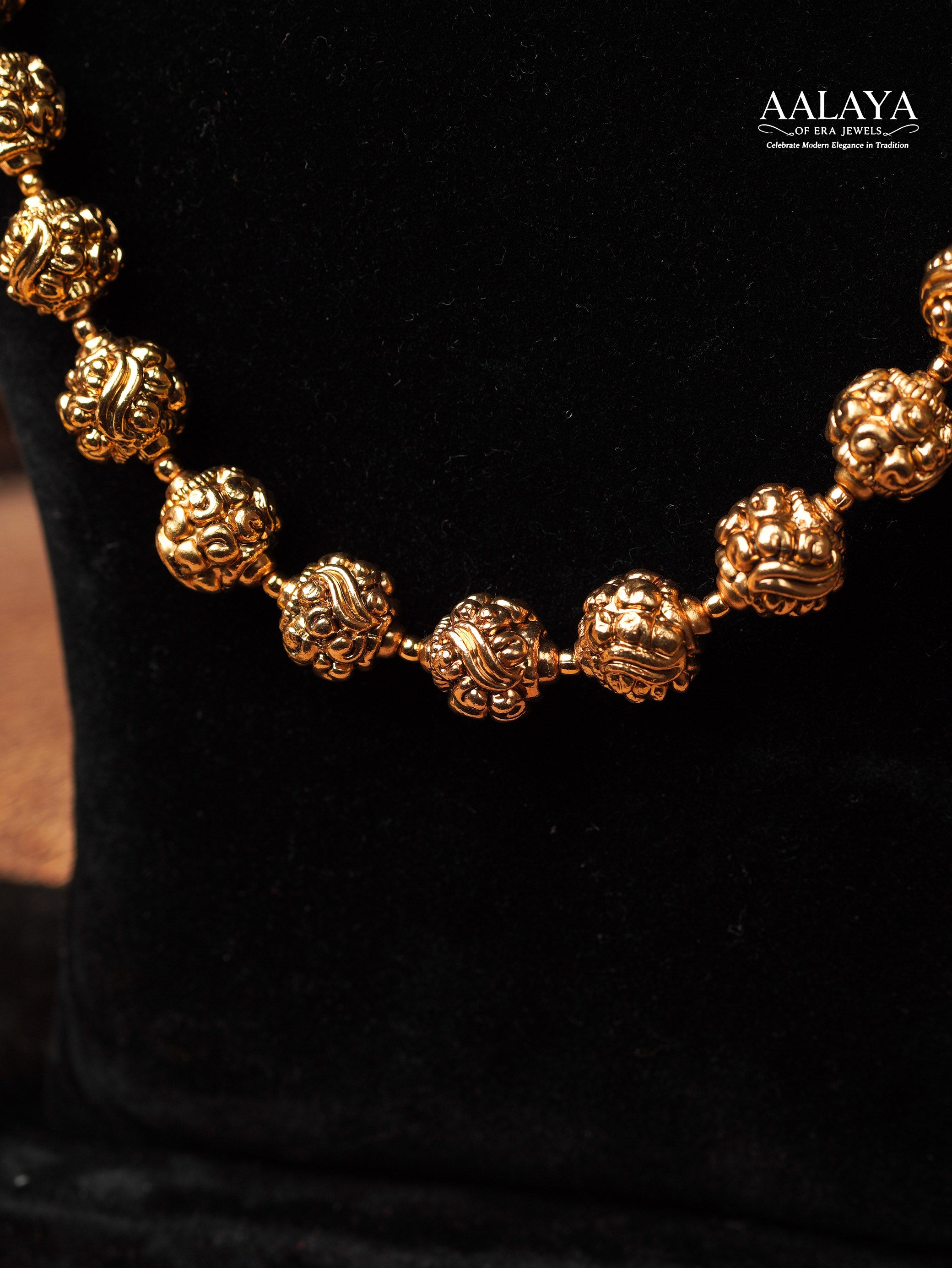 Aalaya Antique Gold Beaded Necklace Set