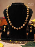 Aalaya Antique Gold Beaded Necklace Set