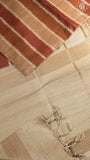Brown and Beige Kantha Matka Tussar Silk Saree