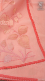 Pink Pure Organza with Applique Work Banarasi Silk Saree