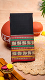 Black & Red Peacock Double Layered Handloom Narayanpet Cotton Saree