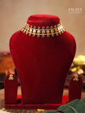 Aalaya Antique Emerald Gold Coin Choker Necklace Set
