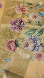 Yellow & Multi Color Floral Kota Doria Saree