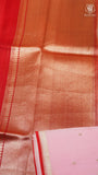 Pink & Red Pure Kora Organza Banarasi Silk Saree