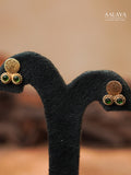 Aalaya Antique Emerald Gold Coin Choker Necklace Set