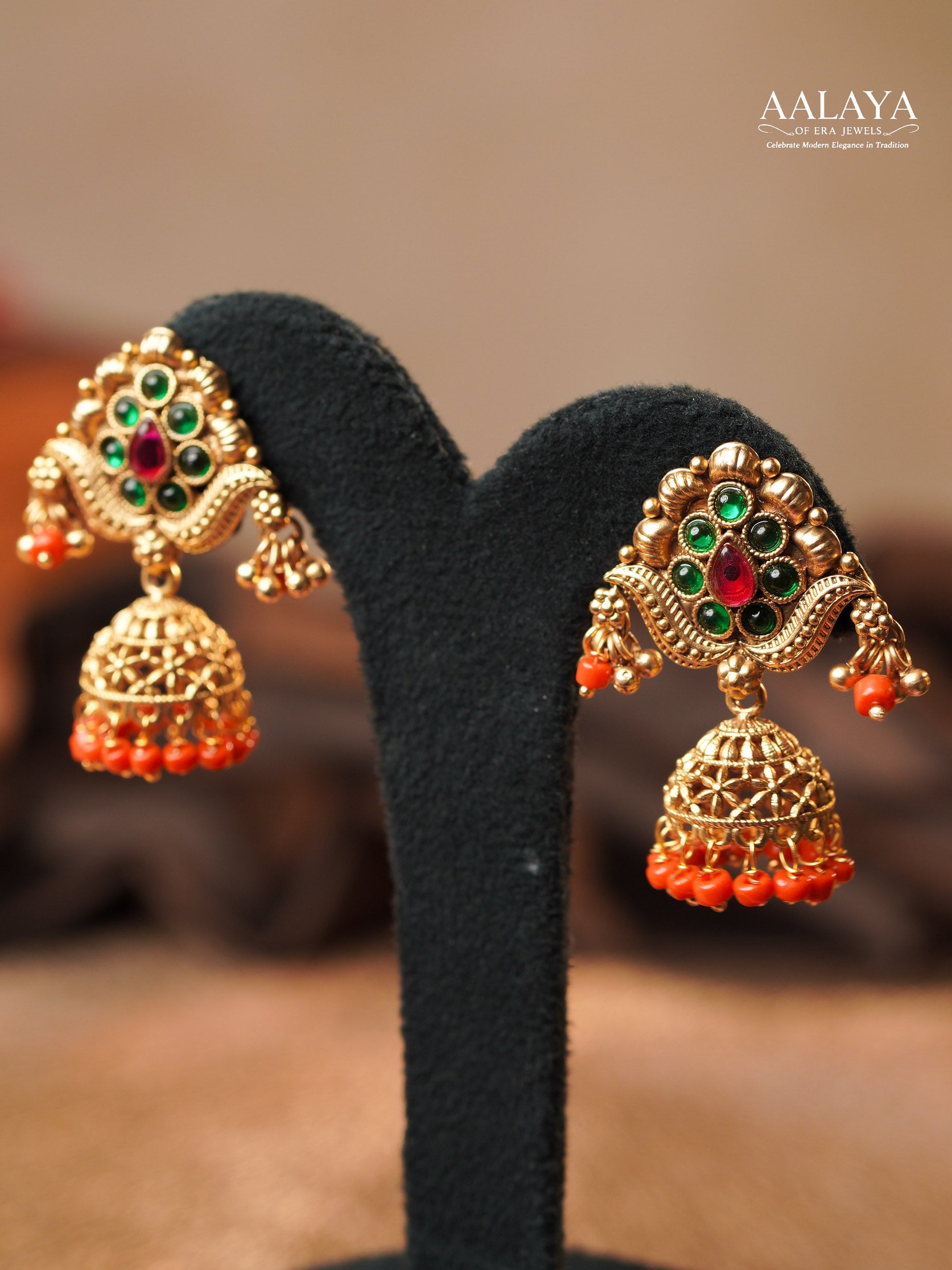 Aalaya Antique Gold Heritage Choker Necklace Set