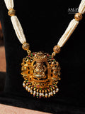 Aalaya Lakshmi Temple Pearl Necklace Set