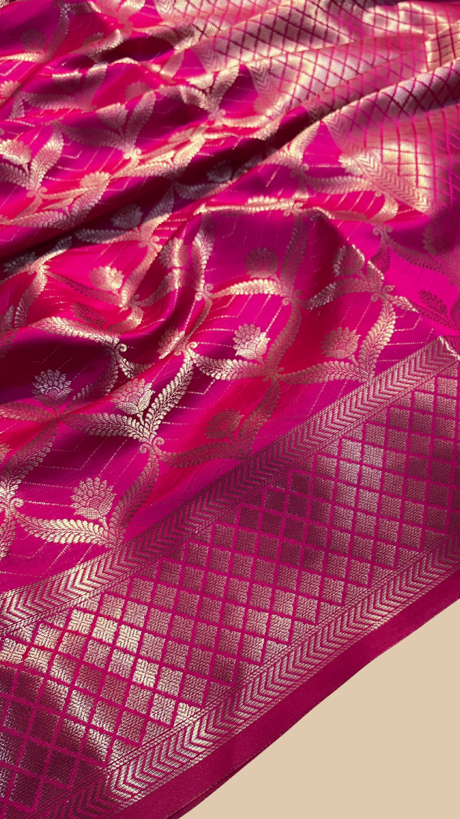 Rani Pink Tissue Silk Saree