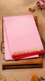 Pink & Red Pure Kora Organza Banarasi Silk Saree