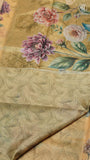 Yellow & Multi Color Floral Kota Doria Saree