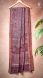 Dusty Rose Floral Handblocked Pure Maheshwari Cotton Saree