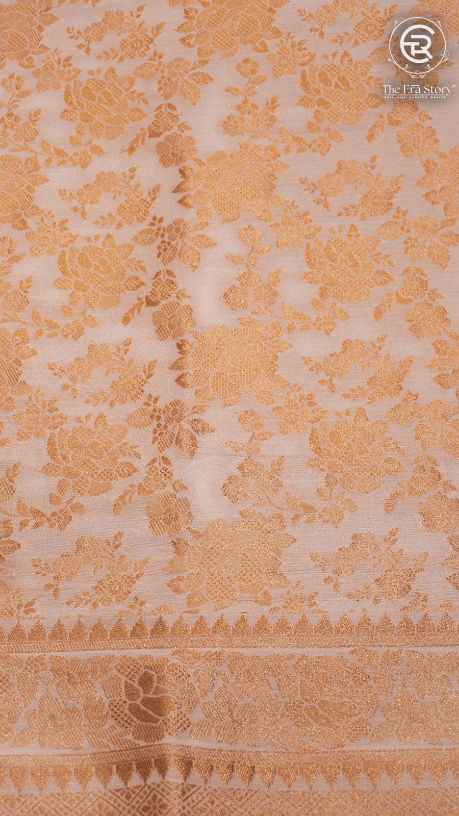 White Khadi Georgette Banarasi Saree