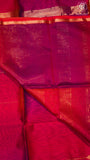 Purple & Pink Ombre Line Diamond Butta Zari Handloom Pure Maheshwari Silk Saree