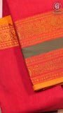Red Peacock & Floral Zari Border Handloom Narayanpet Cotton Saree